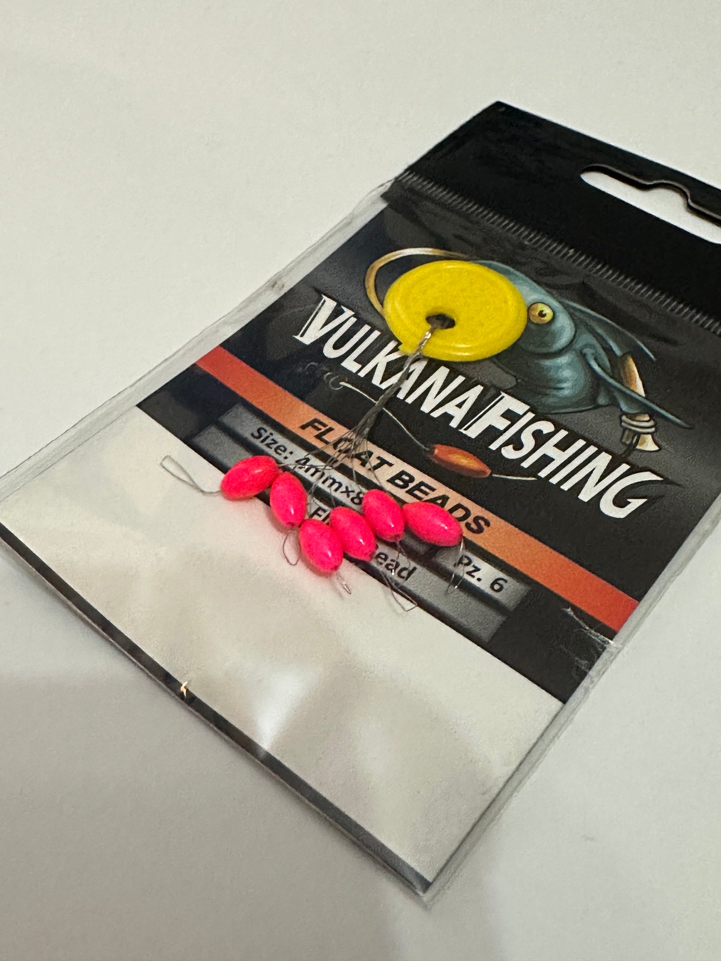 Lackierte rosa schwimmende Perlen/Bojen 4 x 8 mm für feine Fäden (maximal 0,20 mm)