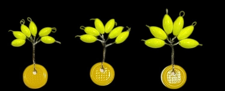 Perlas Flotantes/ Boyas Amarillo Brillo (TALLA 0/2, 1 y 2)