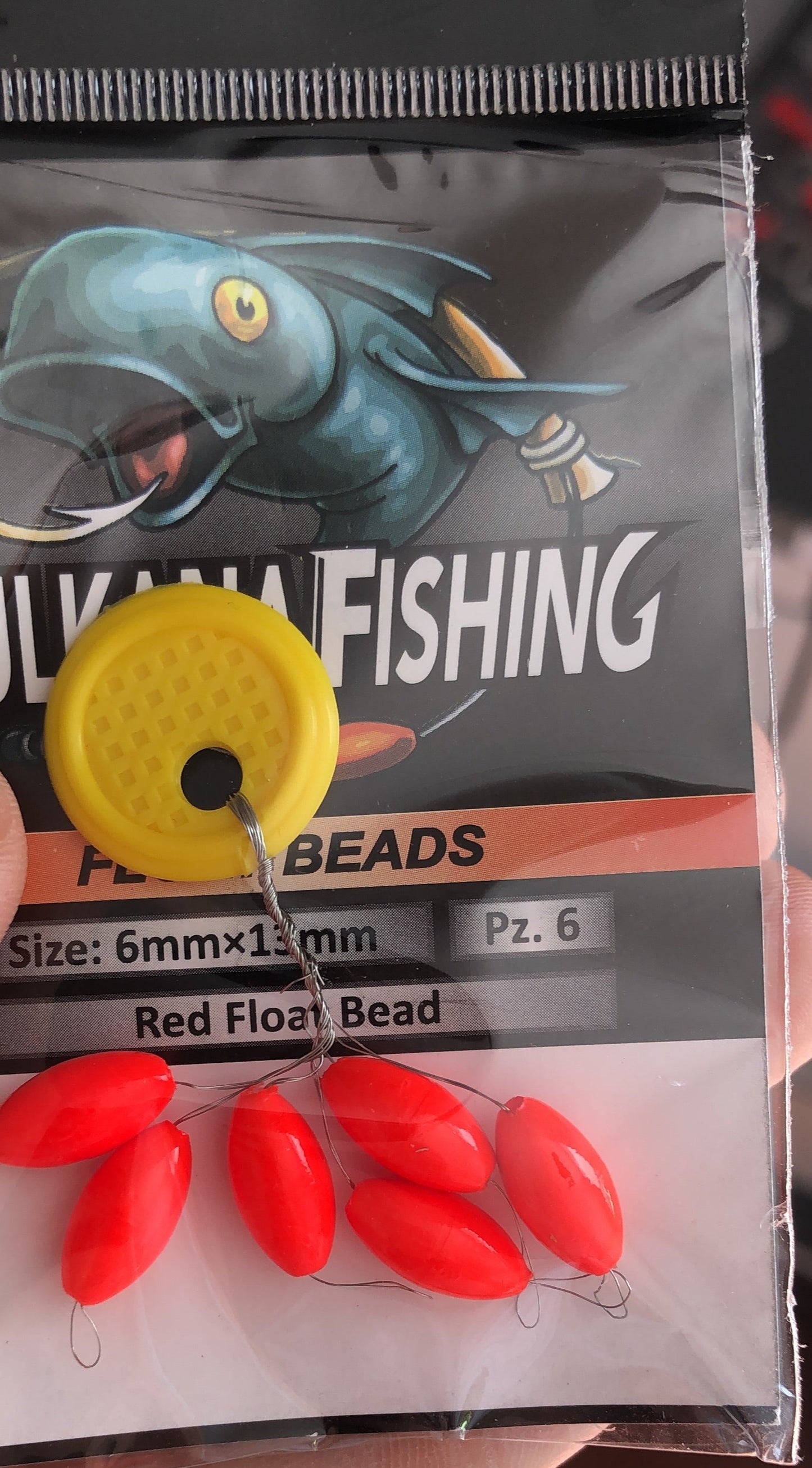 Lackierte rote schwimmende Perlen/Bojen 6,3 x 13,2 mm