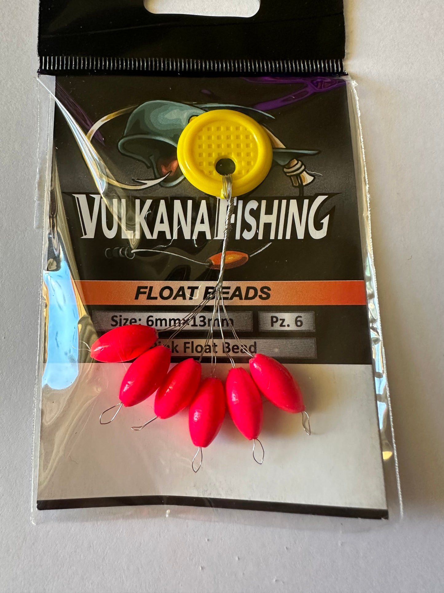 Schwimmende Perlen/Lackierte rosa Bojen 6,3 x 13,2 mm