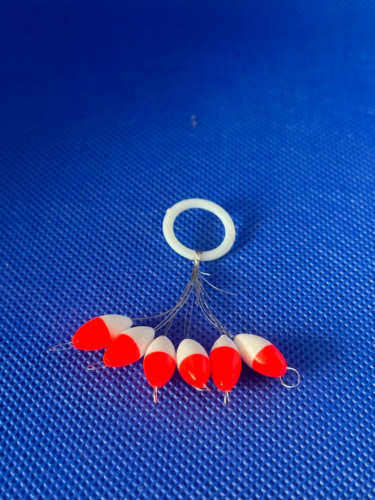 Perlas Flotantes/ Boyas Bicolor Rojo y Blanco 6.3x13.2mm