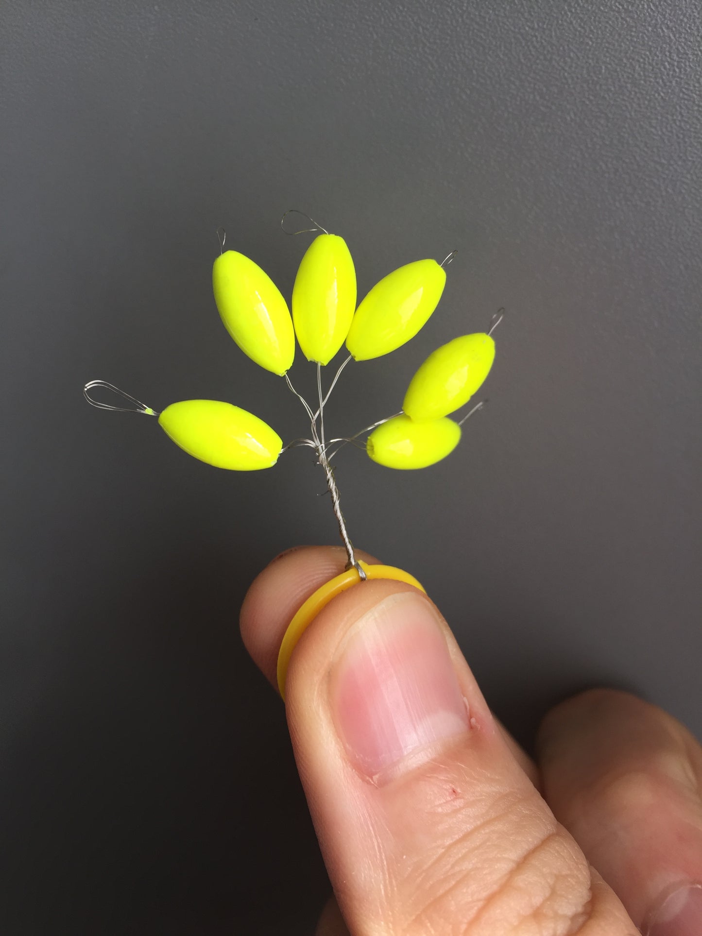 Perlas Flotantes/ Boyas Amarillo Lacado 6.3x13.2mm