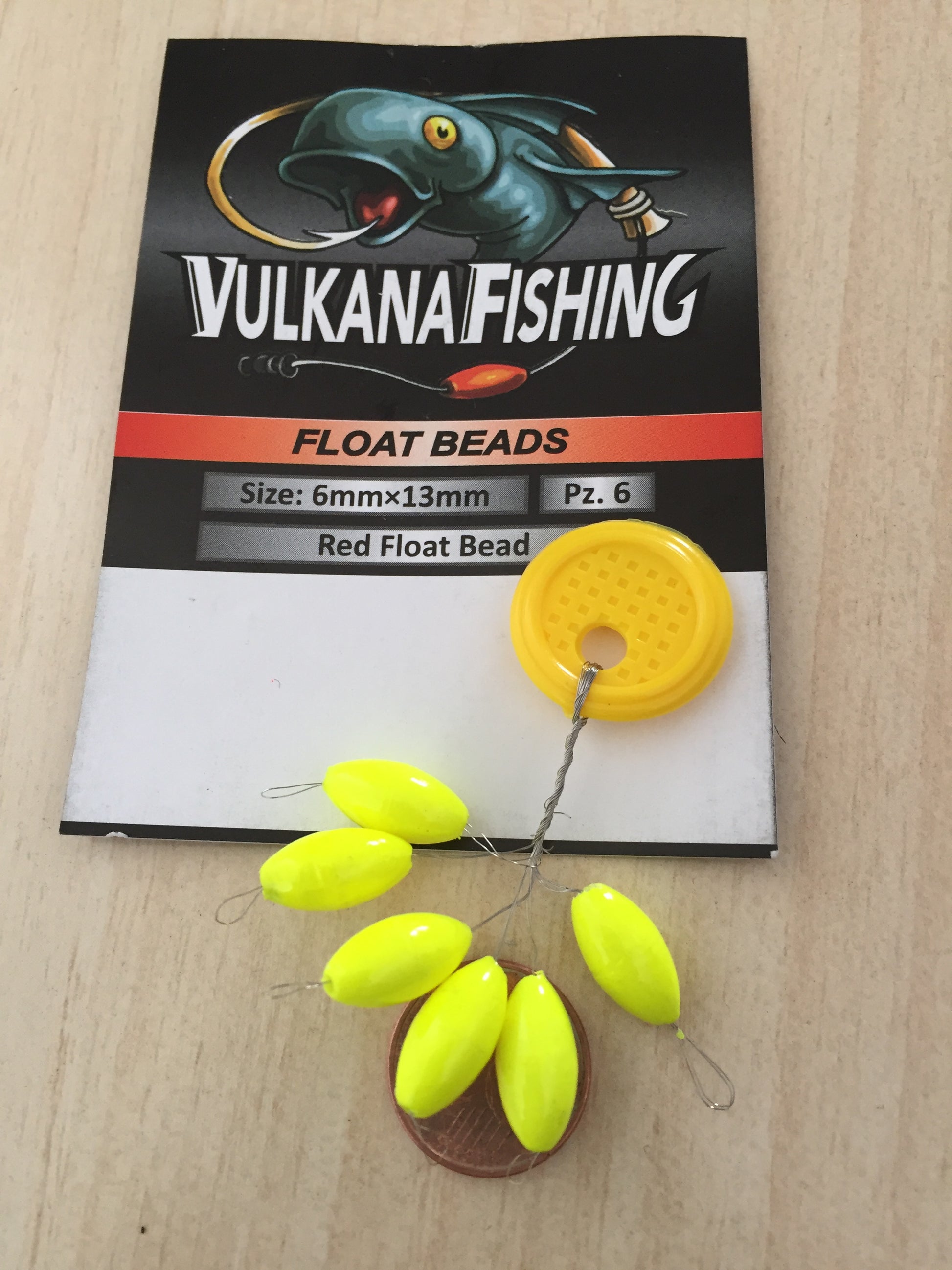 Lacquered Yellow Floating Beads/Buoys 6.3x13.2mm – VULKANAFISHING SHOP